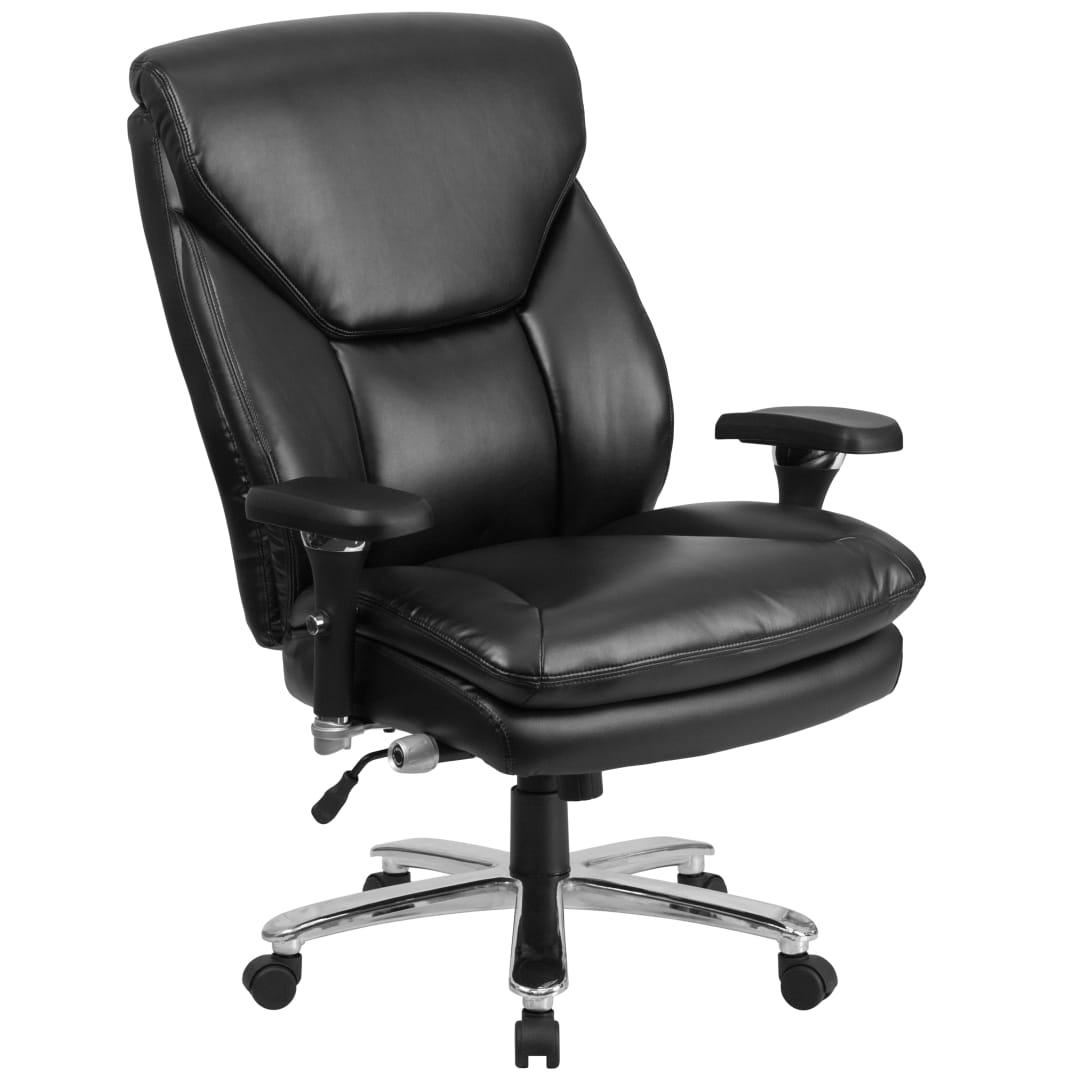 HERCULES Series 24/7 Intensive Use Big &amp; Tall 400 lb. Rated Black LeatherSoft Ergonomic Office Chair with Lumbar Knob