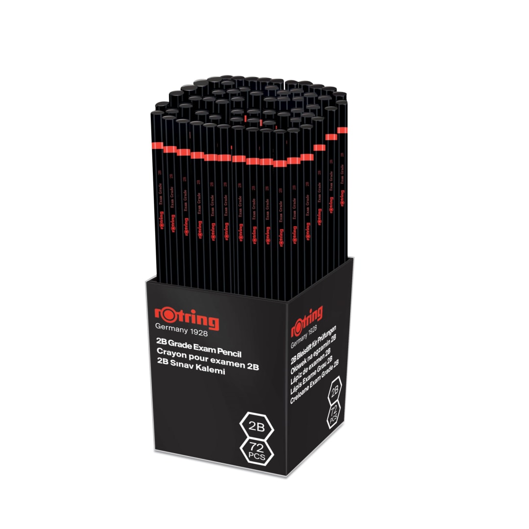 rOtring Woodcase Pencils | 2B Exam Grade | Black | 72 Count