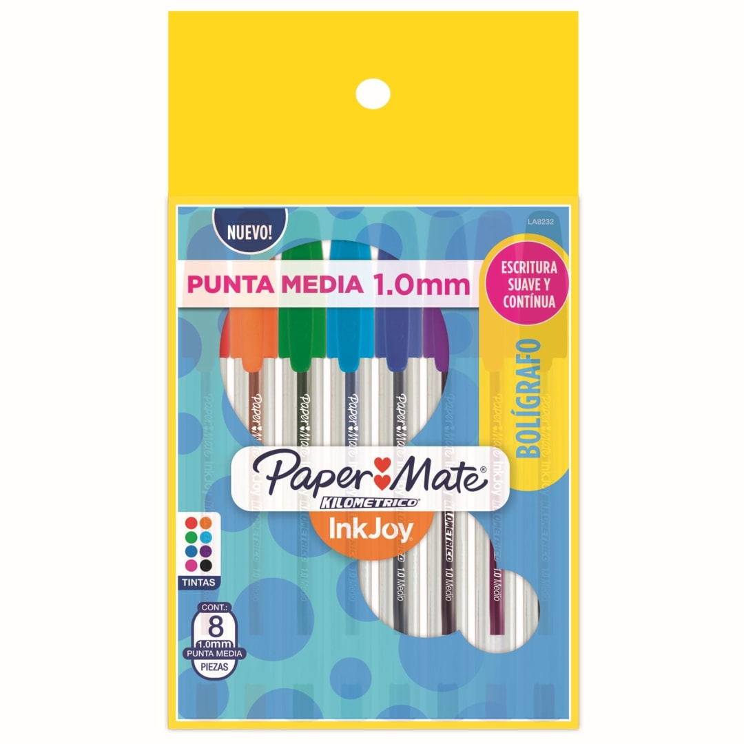 PAPERMATE KILOMETRIC 100 BAGX8 ASSORTED
