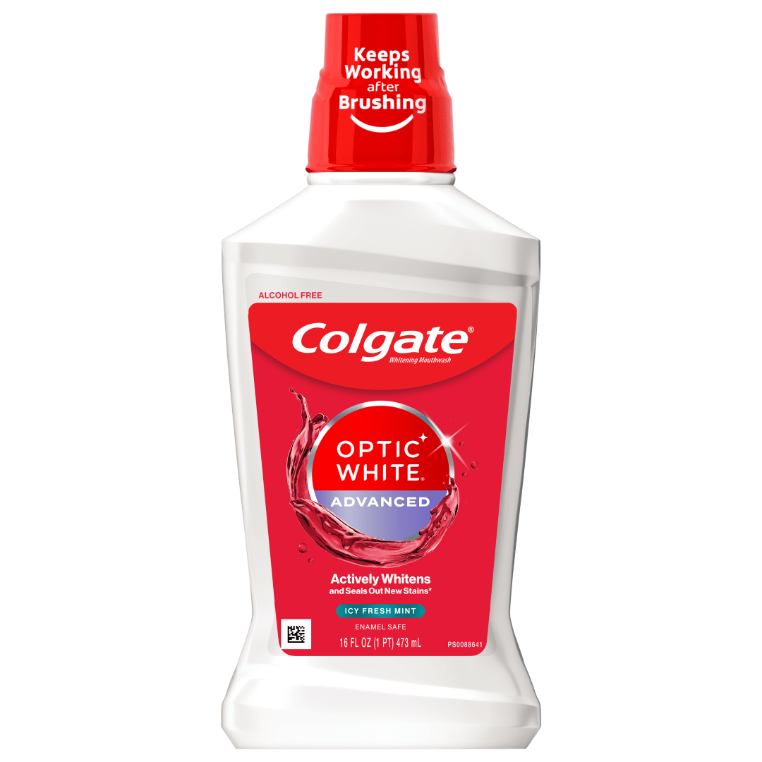Colgate Optic White Whitening Mouthwash, 2% Hydrogen Peroxide, Fresh Mint - 473 mL, 16 fl.oz. (6 Pack)