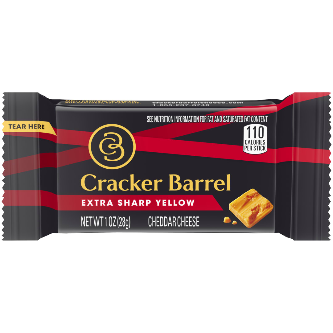 Cracker Barrel Extra Sharp Yellow Cheddar Cheese, 1 oz Bar