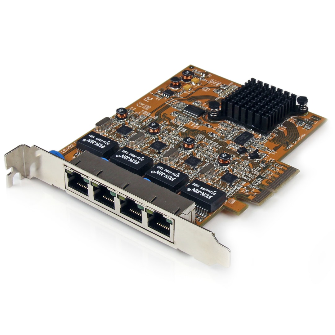 4 Port PCI Express Gigabit Network Card -  REV E