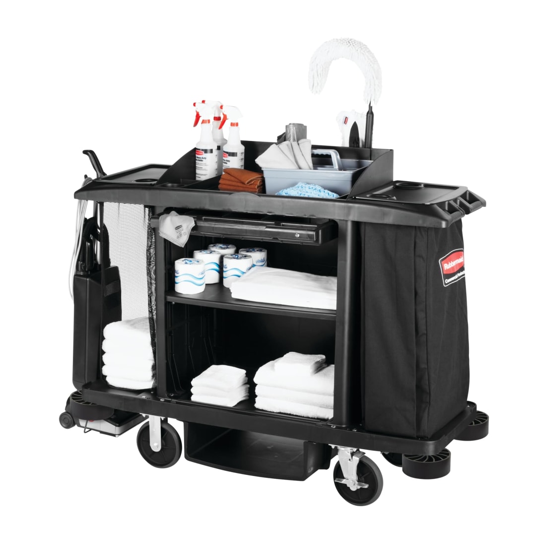 Rubbermaid Commercial Products Executive Traditional Full Size Housekeeping Cart, Black