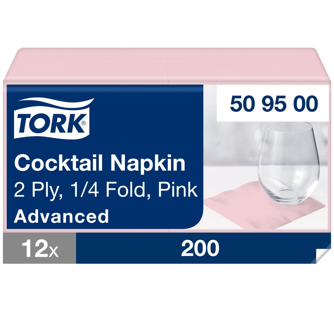 Tork Pink Light Cocktail Napkin