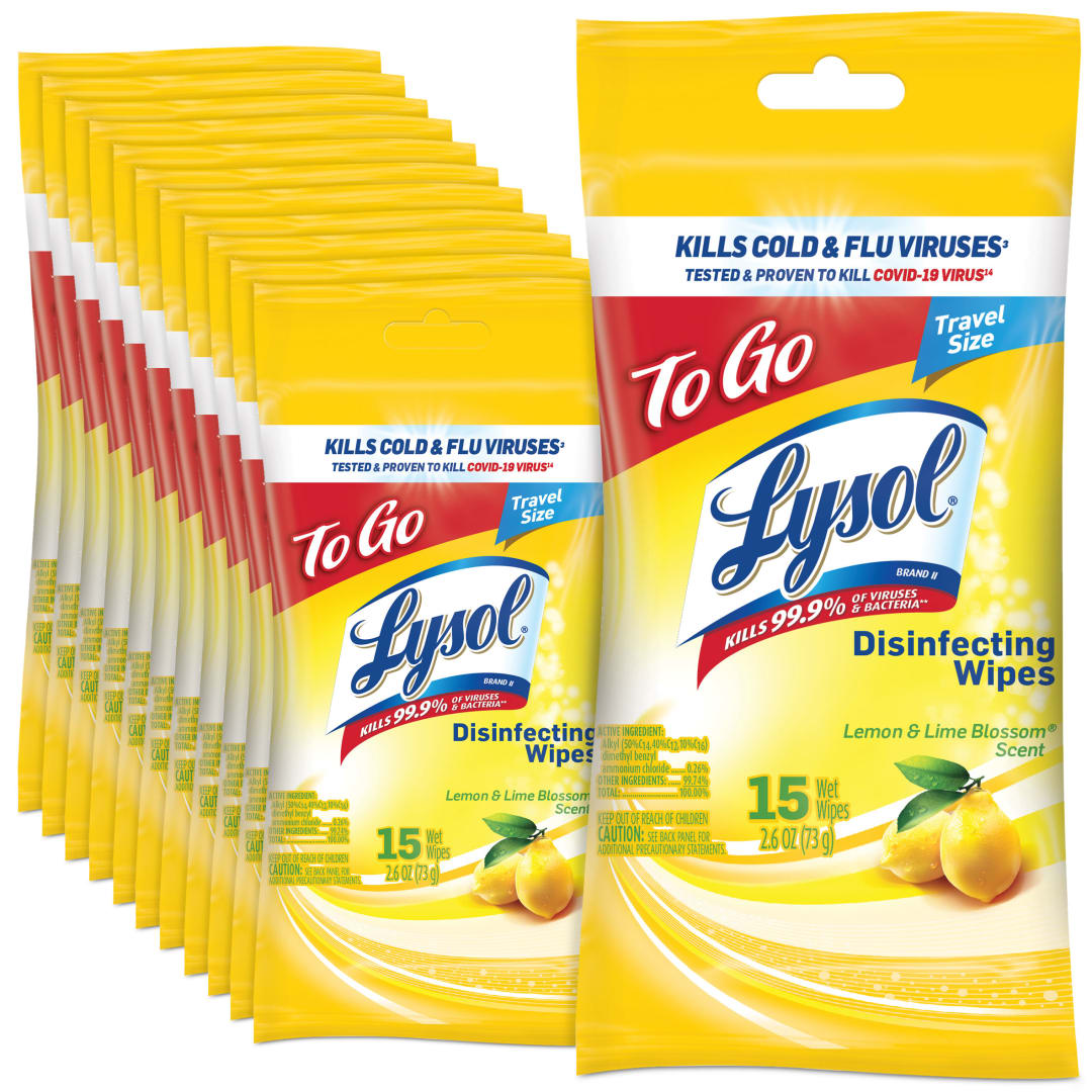 LYSOL® Disinfecting Wipes - Lemon & Lime Blossom® To-Go Flatpack 48/15 ct.