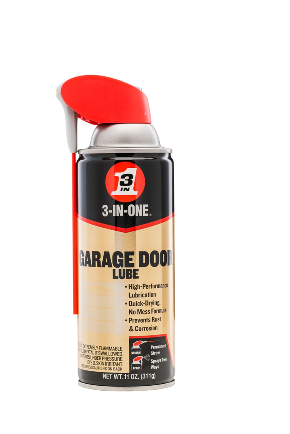 3-IN-ONE 11 oz. Garage Door Lube, Clear Silicone Spray for Tracks, Hinges & Chains [6ct Case Packs]