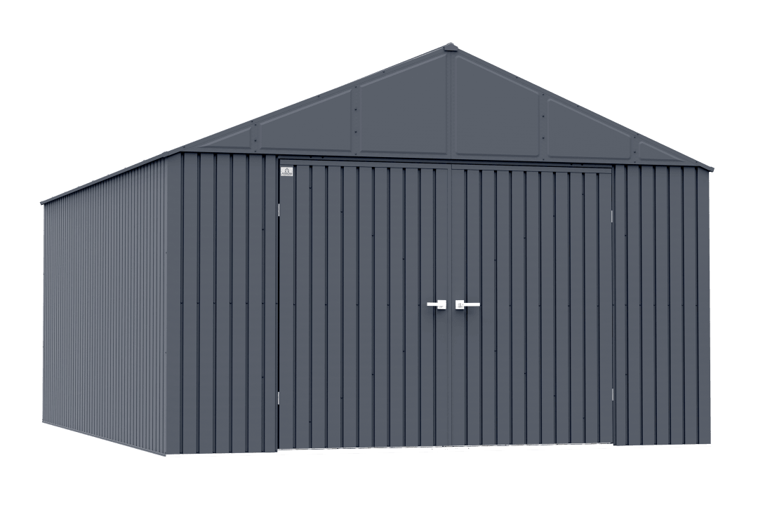 Arrow Elite Steel Storage Shed, 12x16, Anthracite