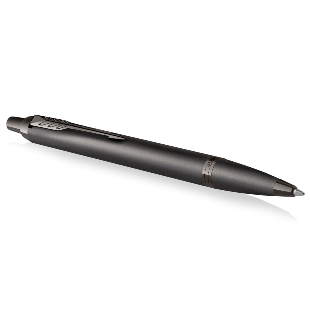Parker IM Monochrome Ballpoint Pen | Gun Metal Finish and Trims | Medium Point with Blue Ink | Gift Box