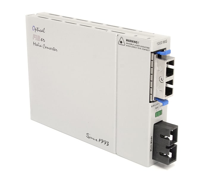 Gigabit SM/MM Fiber to Fiber Media Converter