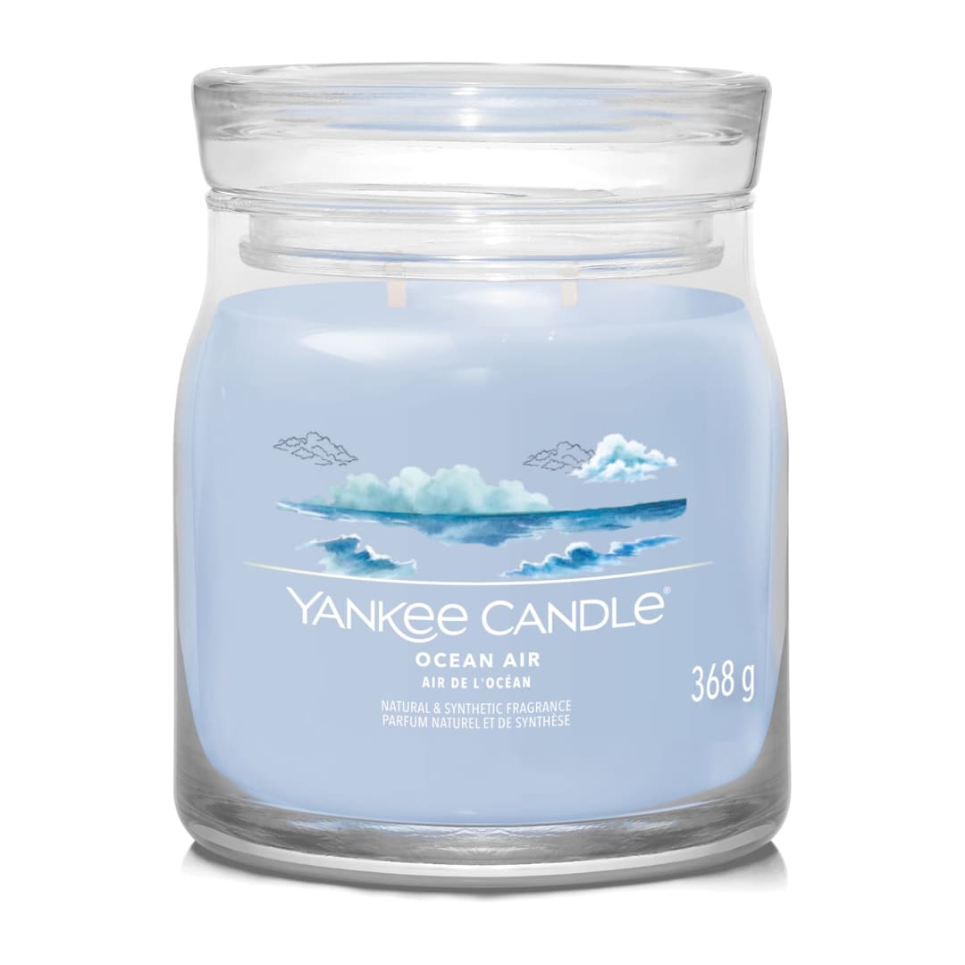 Yankee Candle® Signature Scented Candle | Ocean Air Medium Jar Candle with Double Wicks | Soy Wax Blend Long Burning Candle