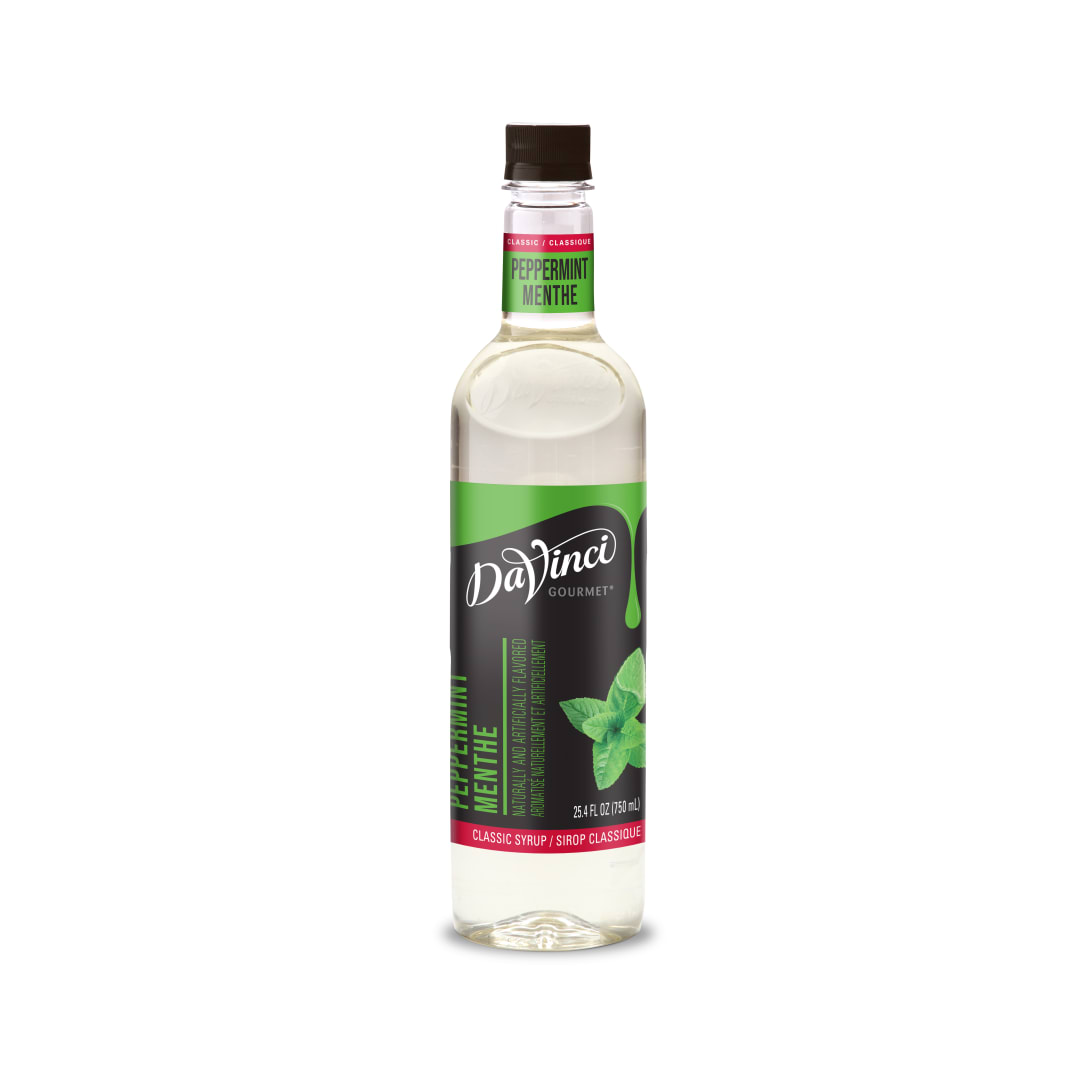 DaVinci Gourmet Peppermint Syrup, Plastic Bottle, 12 x 750 mL