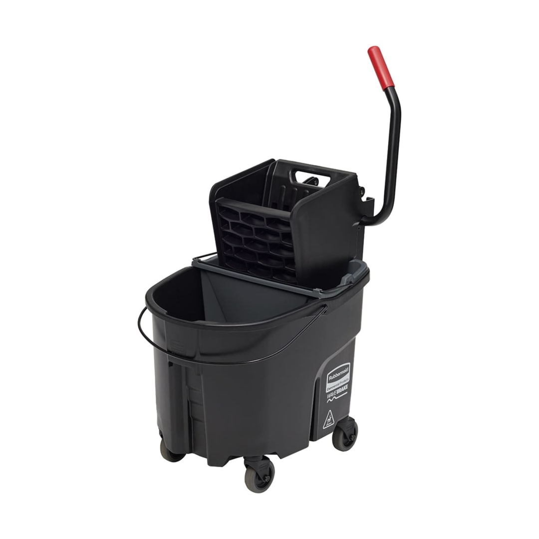 Rubbermaid Commercial Products WaveBrake® 35-Quart Side Press Bucket and Wringer, Black