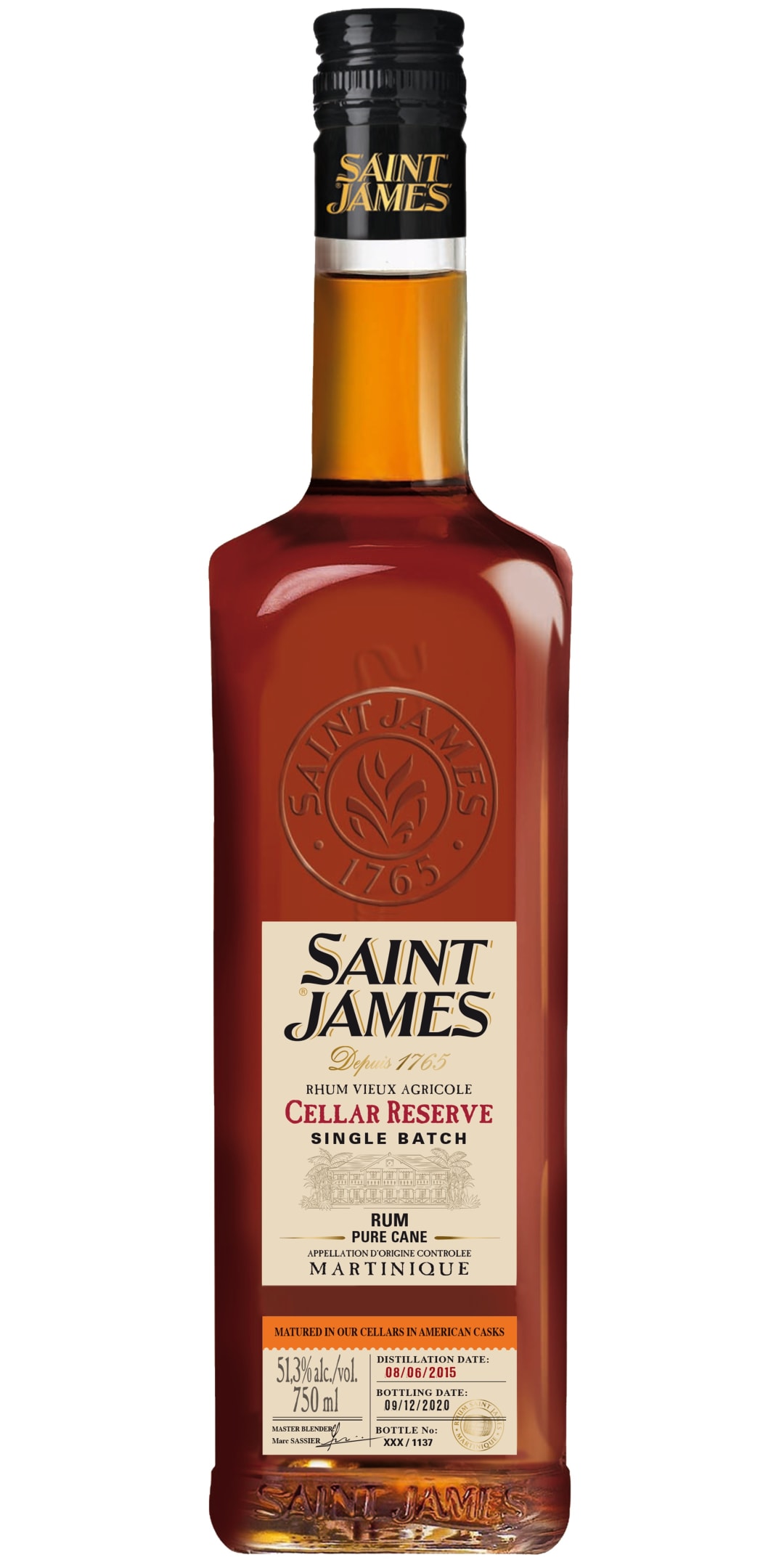 Saint James Cellar Reserve Single Batch Rhum Vieux Agricole 750ml 102.6 Proof