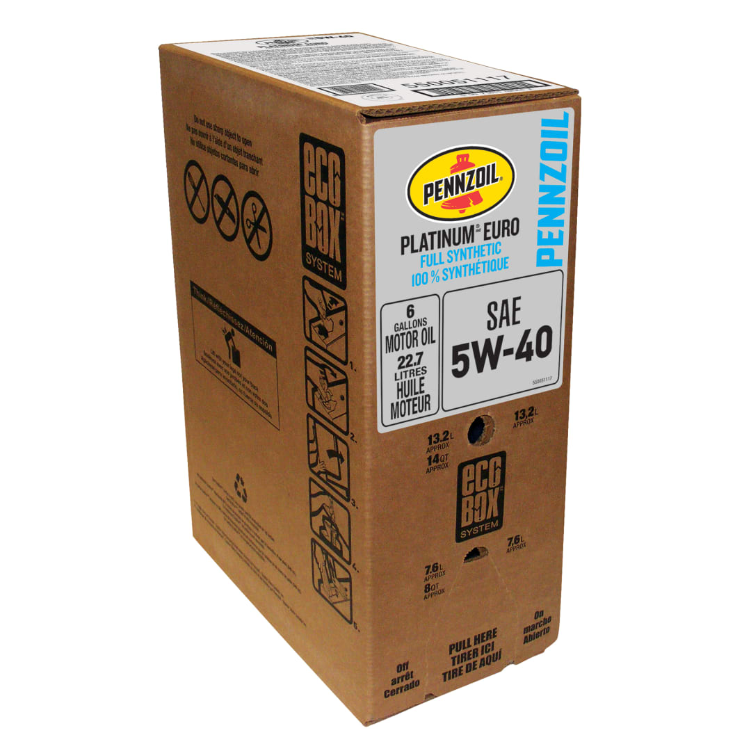 Pennzoil Platinum Euro Full Synthetic 5W-40 Motor Oil, 24 Quart Ecobox