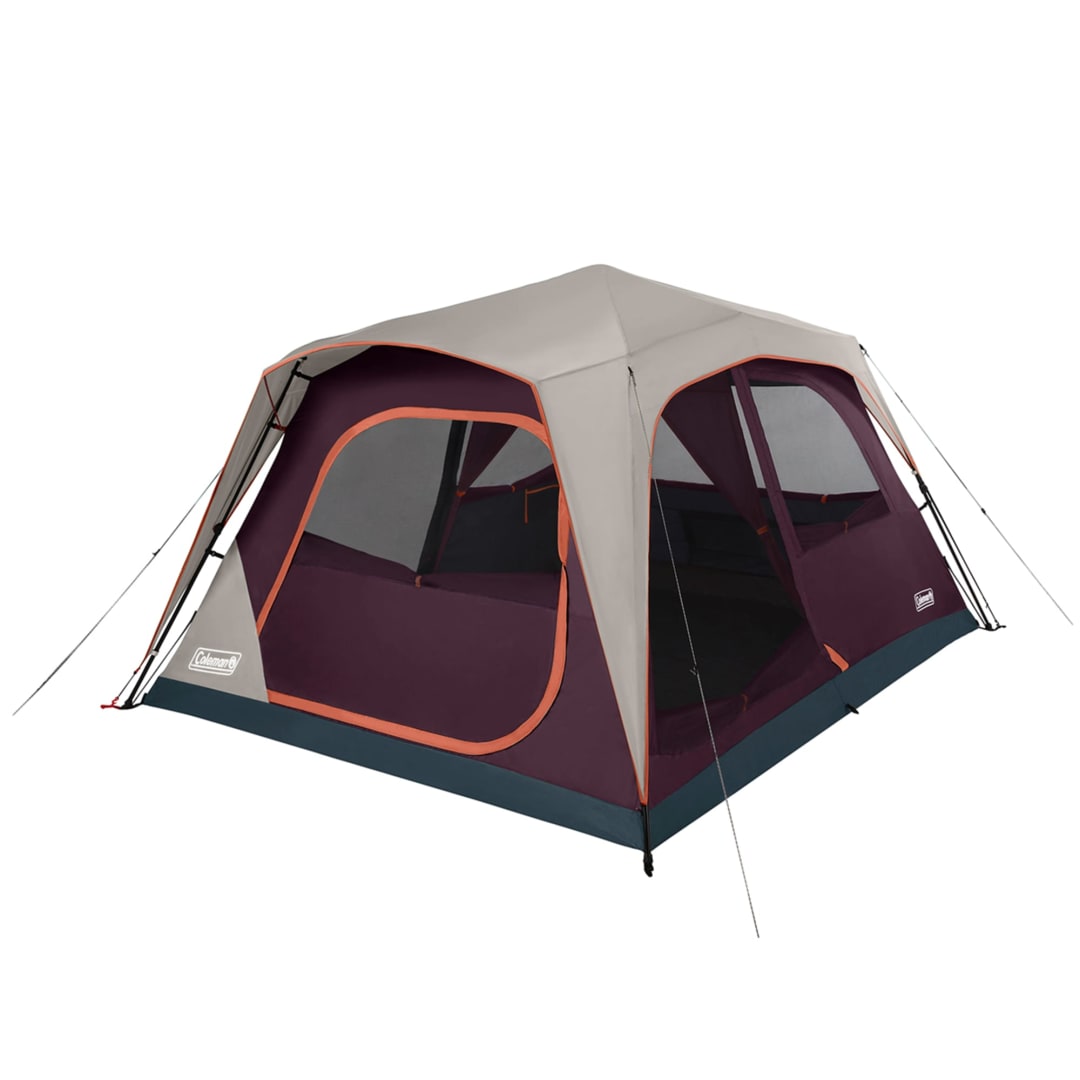 Coleman Skylodge 8-Person Instant Tent with Rainfly, Family Tent Sets Up in a Minute, Includes Pre-Attached Poles and Carry Bag