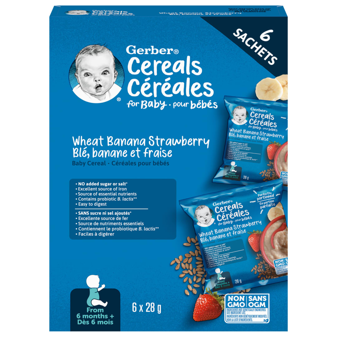 GERBER Sachet BnaStraw Cereal 6(6x28g)CA