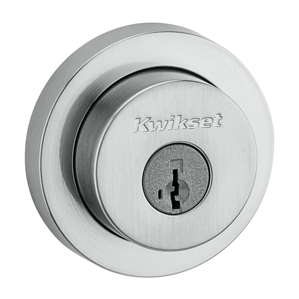 158 Round Deadbolt, Keyed One Side, featuring SmartKey Security™ in Satin Chrome