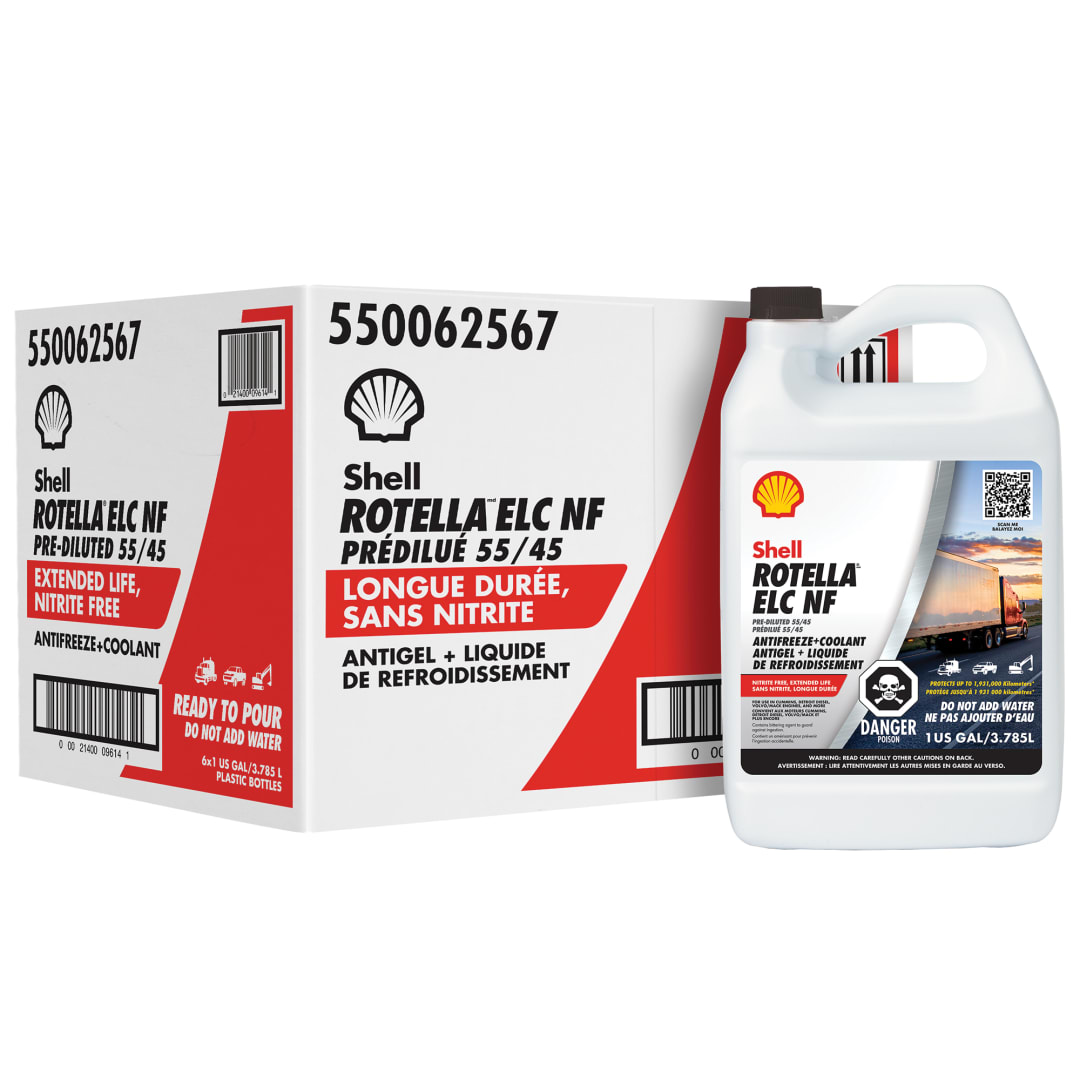 Shell Rotella Nitrite-Free Extended Life ELC Anti-Freeze + Coolant, Pre-Diluted 55/45, 1 Gallon (Case of 6)