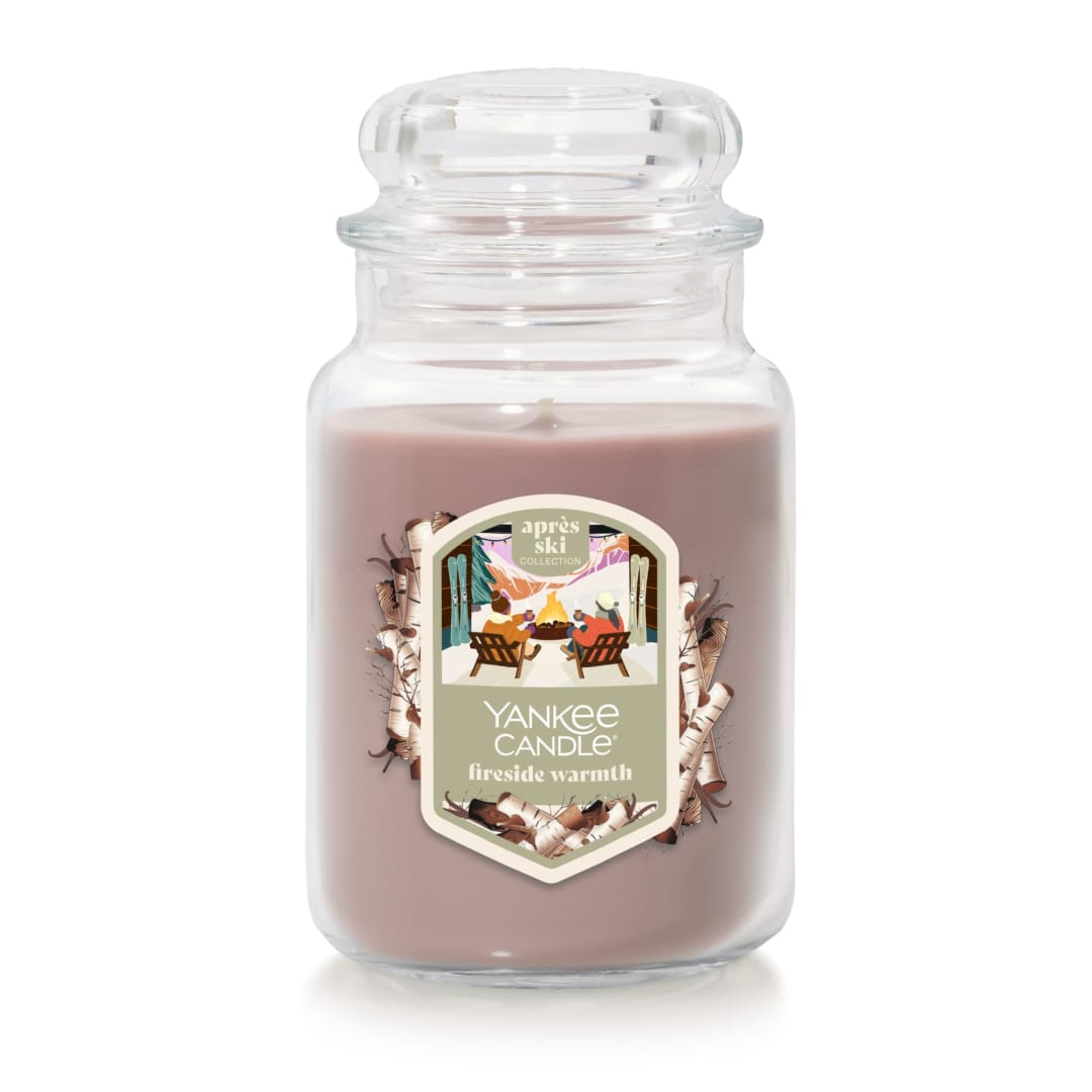 Yankee Candle Fireside Warmth, 22 oz Original Large Jar Candle with up to 150 Hour Burn Time