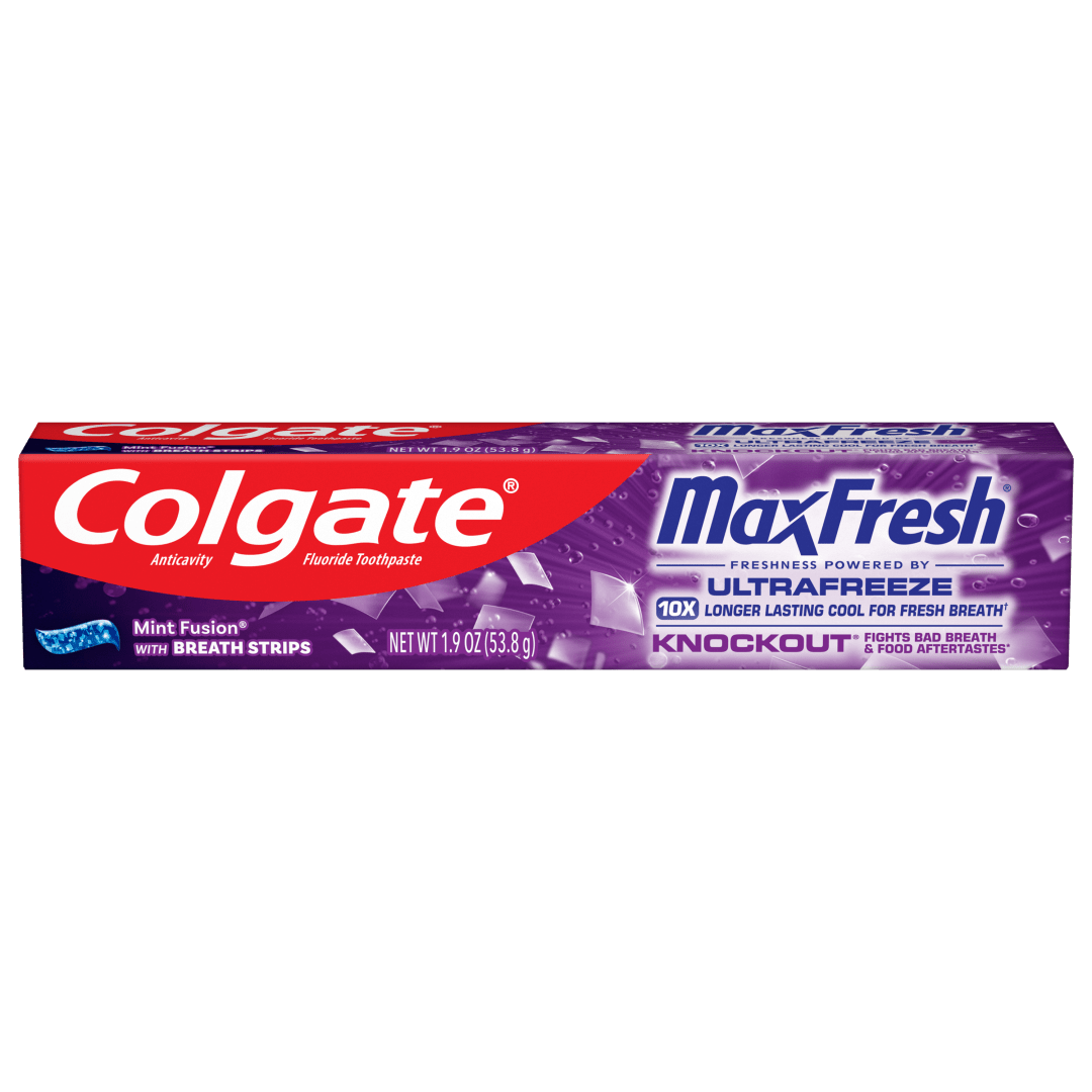 Colgate MaxFresh Knockout Mint Toothpaste, Travel Toothpaste, 1.9 oz
