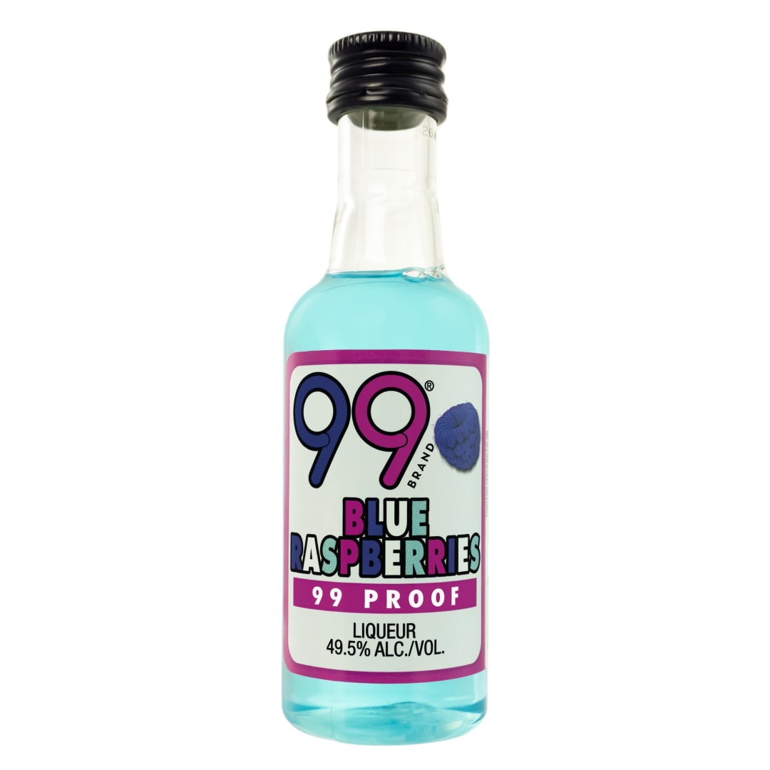 99 Schnapps Blue Raspberry Plastic 10/12 50ML