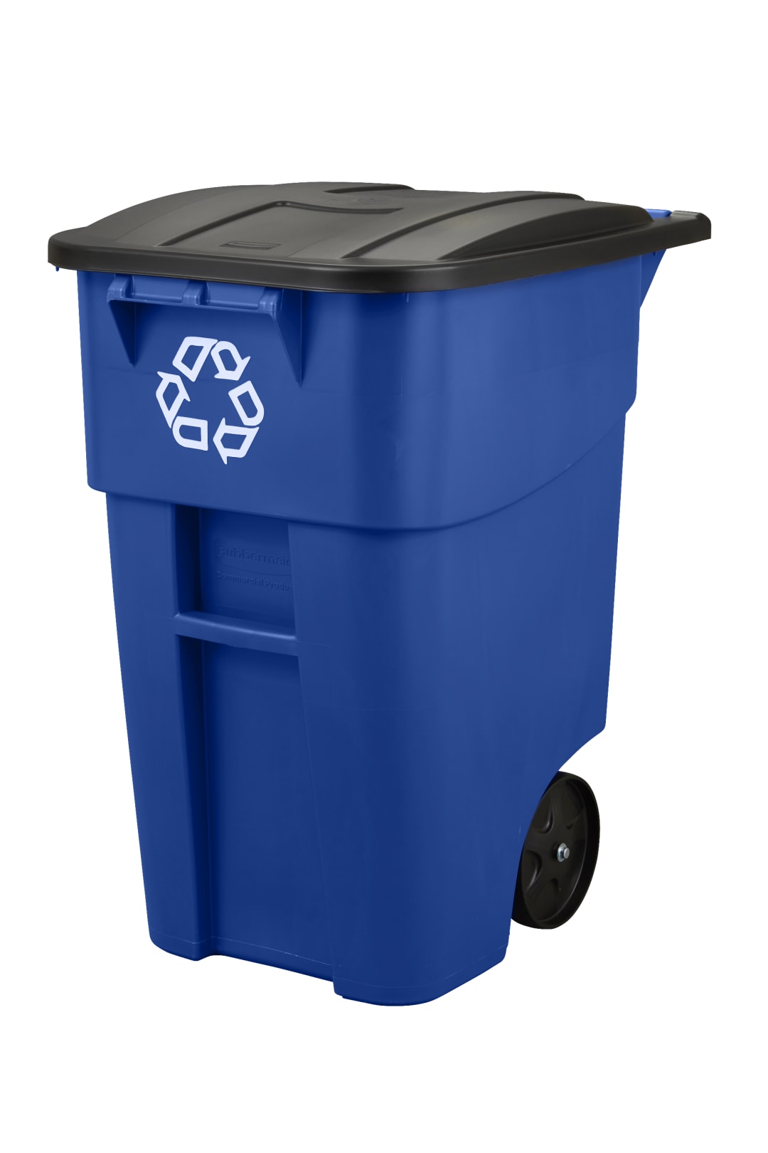Rubbermaid Commercial Products 50 Gallon Rollout Trash Can, Blue
