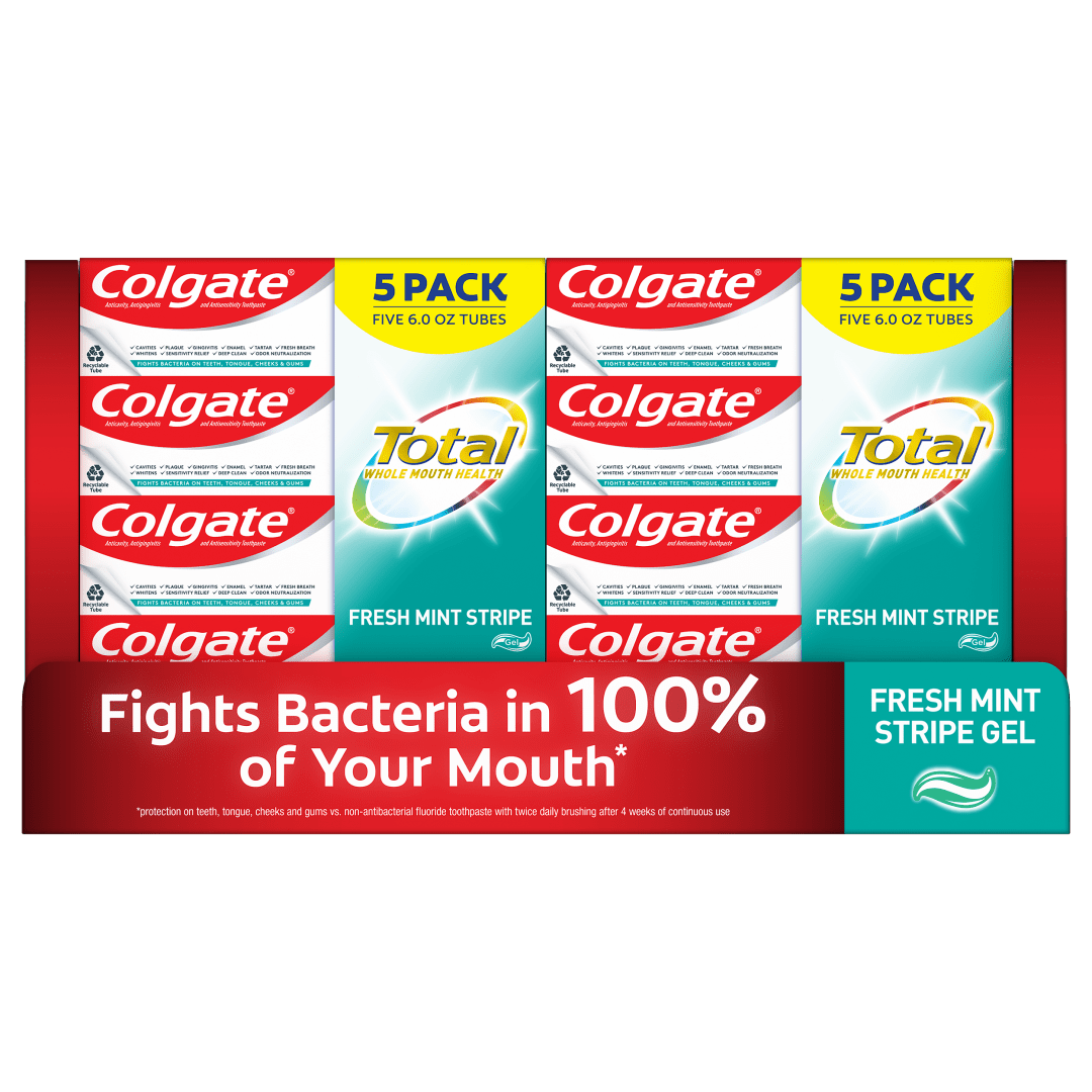 Colgate Total Fresh Mint Stripe Toothpaste 6.0oz 5pk