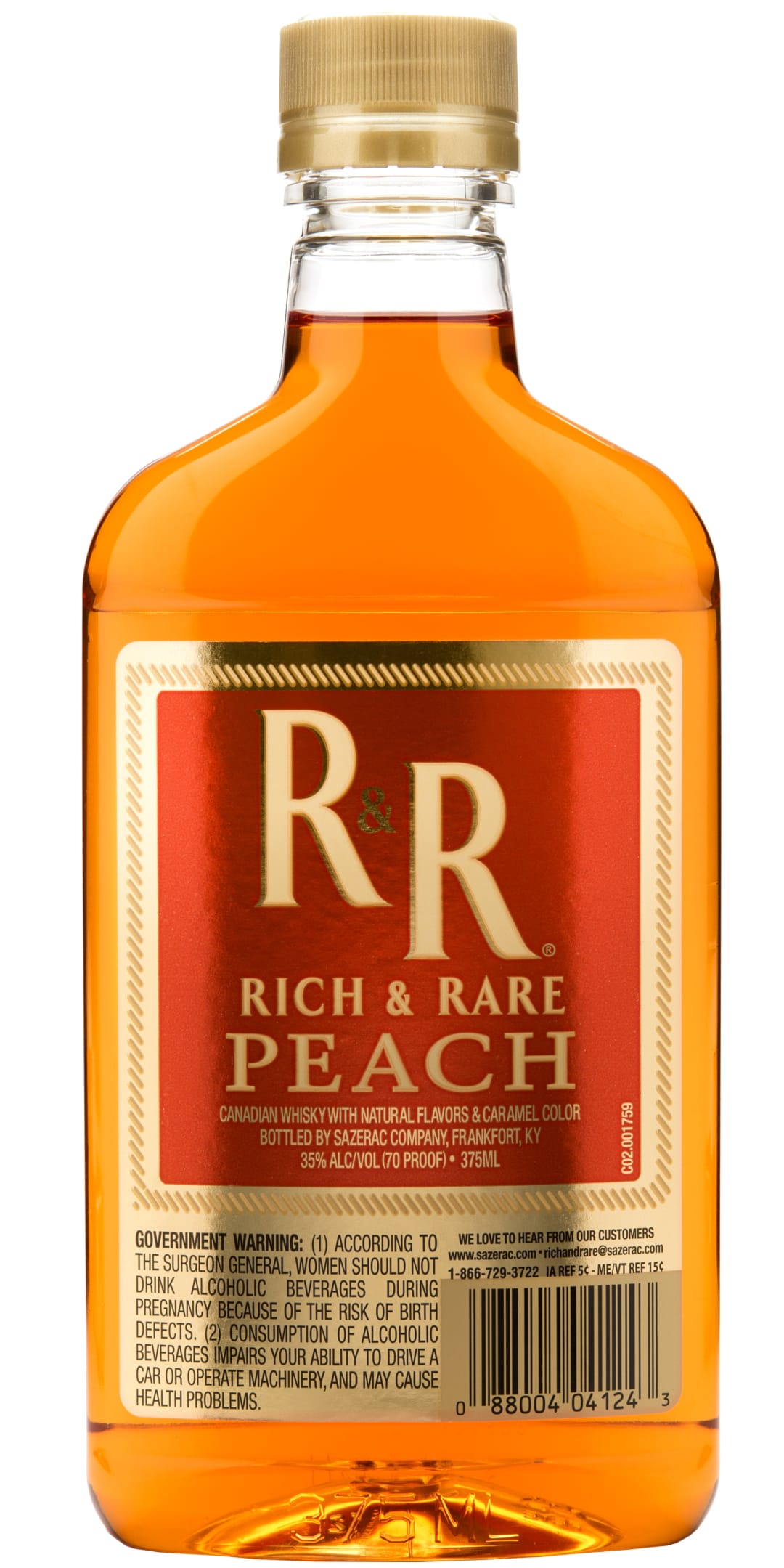 Rich And Rare Peach Whisky 375ml 70 Proof