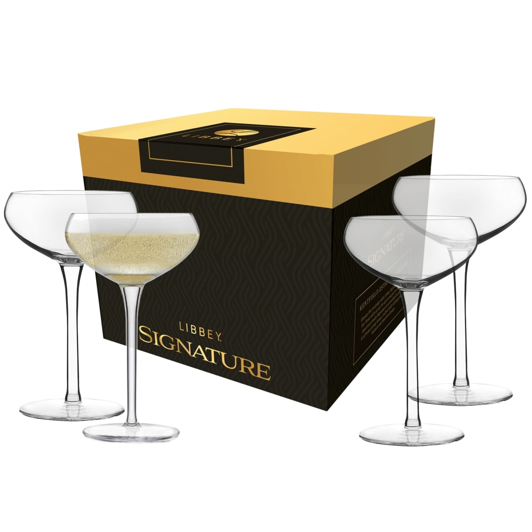 Libbey Signature Kentfield Coupe Cocktail Glasses, 9-Ounce, Set of 4