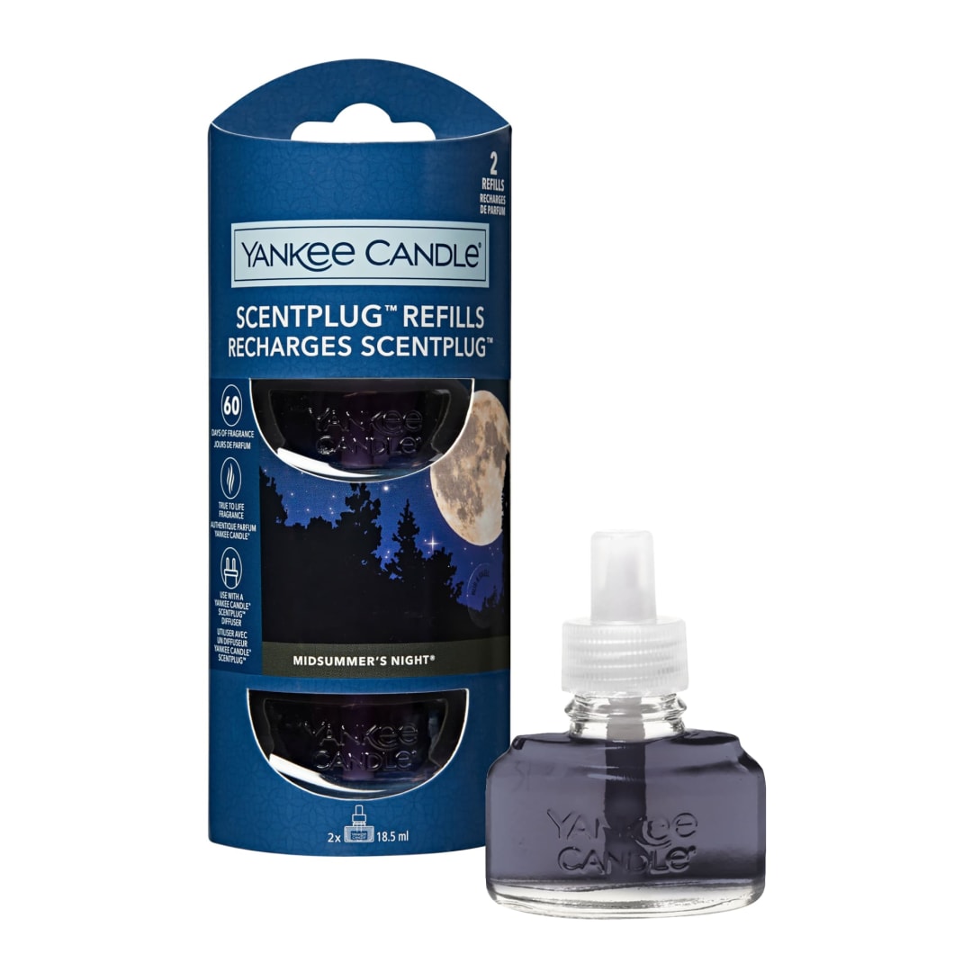 Yankee Candle® ScentPlug Fragrance Refills | Midsummer’s Night Plug in Air Freshener Oil | Up to 60 Days of Fragrance | 2 Count