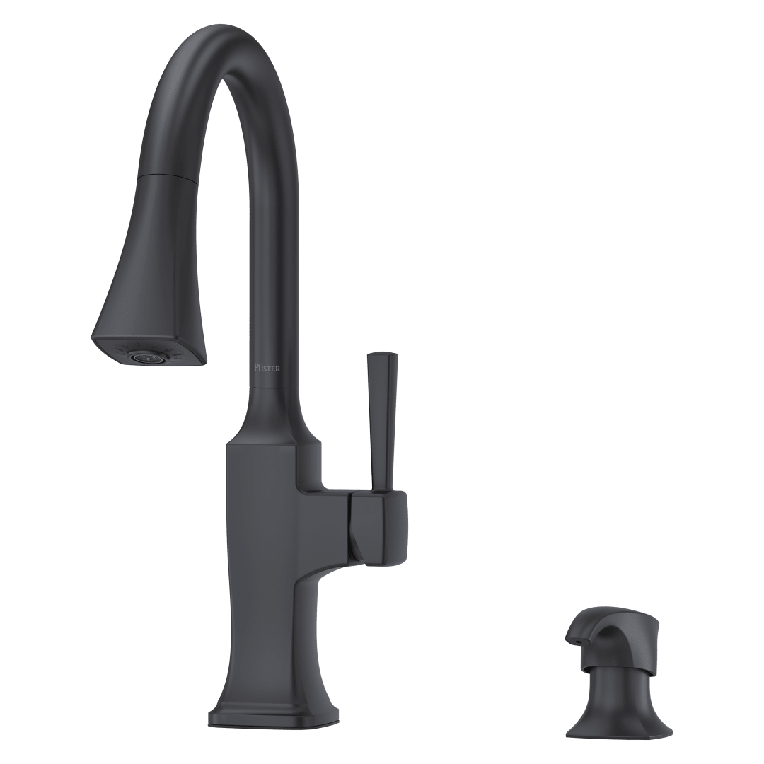 Kroft 1-Handle Pull-Down Kitchen Faucet in Matte Black