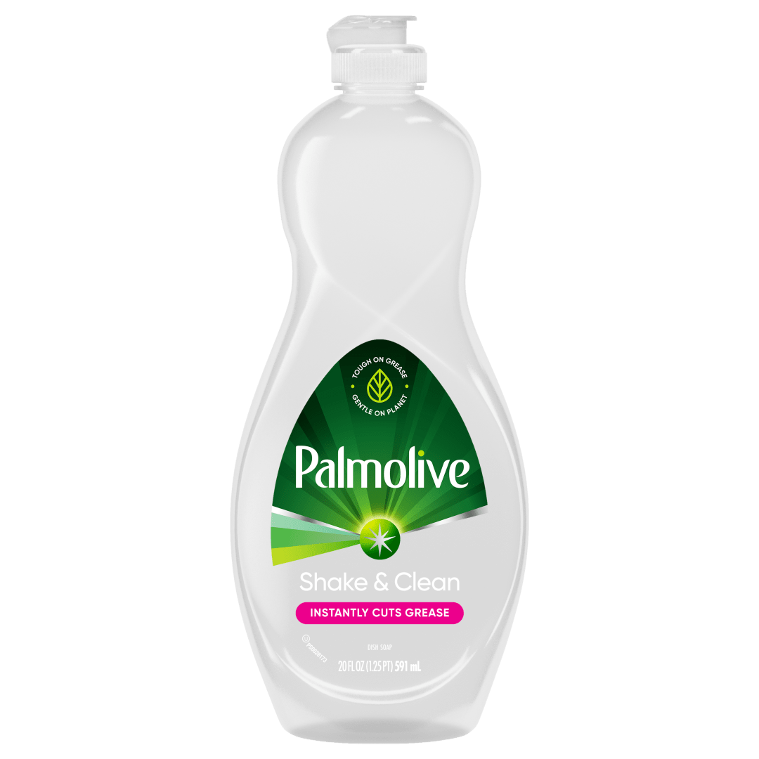 Palmolive Shake & Clean Dish Soap Liquid Refill Pouch with Reusable Bottle, Gel Dish Soap Concentrate, Lemon Citrus Scent