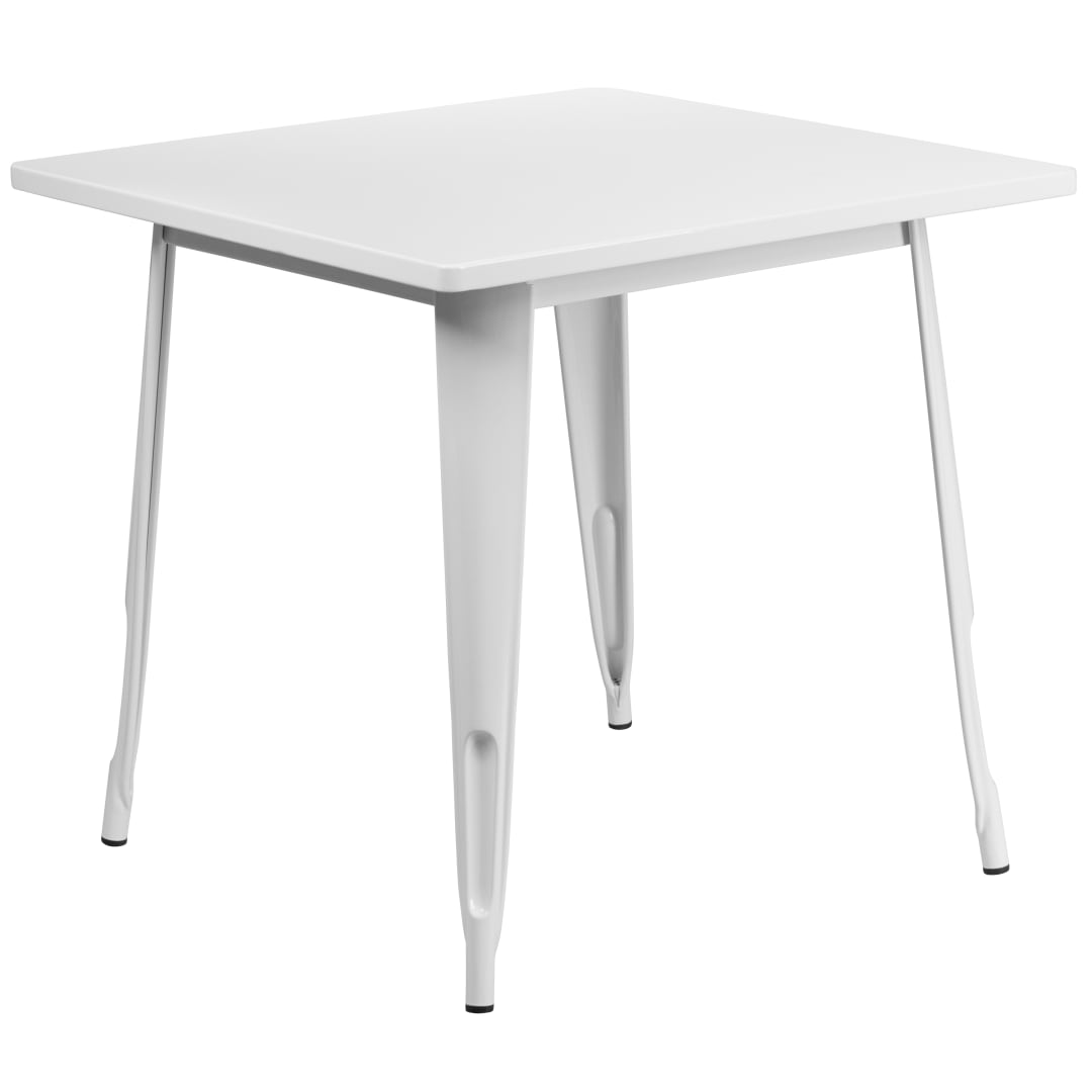 Felix Commercial Grade 31.5" Square White Metal Indoor-Outdoor Table
