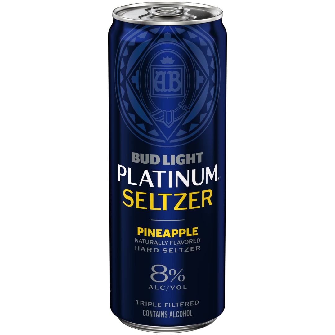 Bud Light Platinum Seltzer Pineapple 12 oz Single CAN Sleek 8ABV - Gloss Varnish