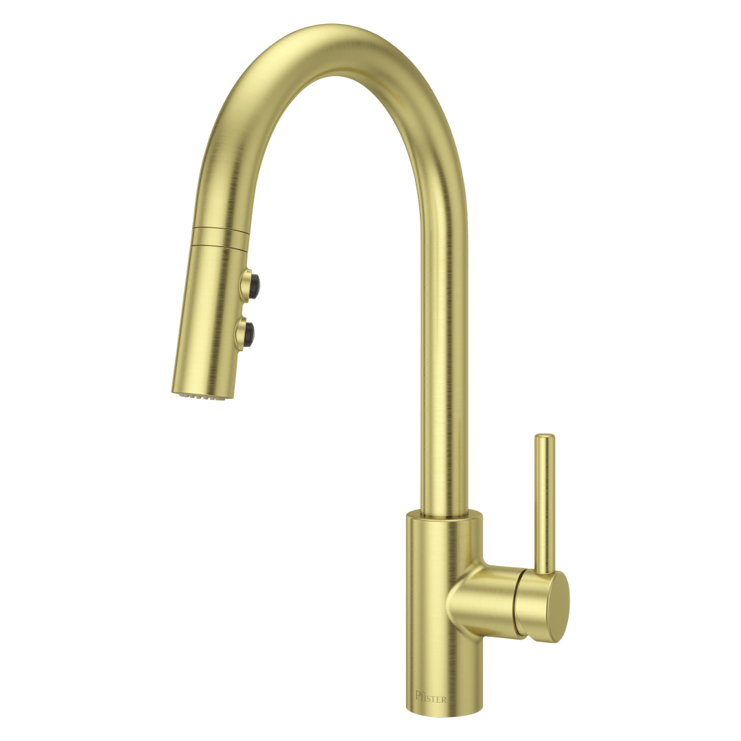 Fullerton 1-Handle Pull-Down Kitchen Faucet in Brushed Gold