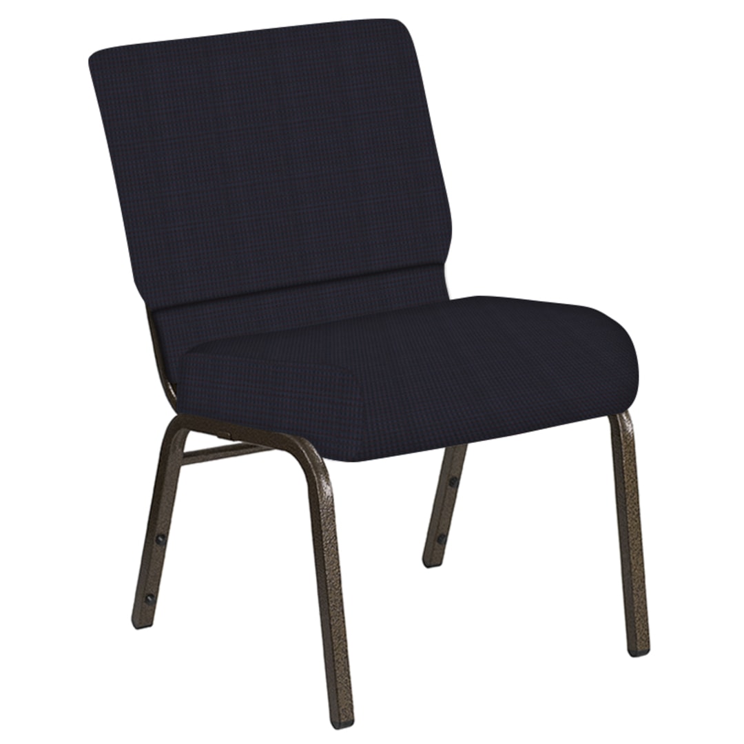 Embroidered 21''W Church Chair in Mainframe Blazer Fabric - Gold Vein Frame
