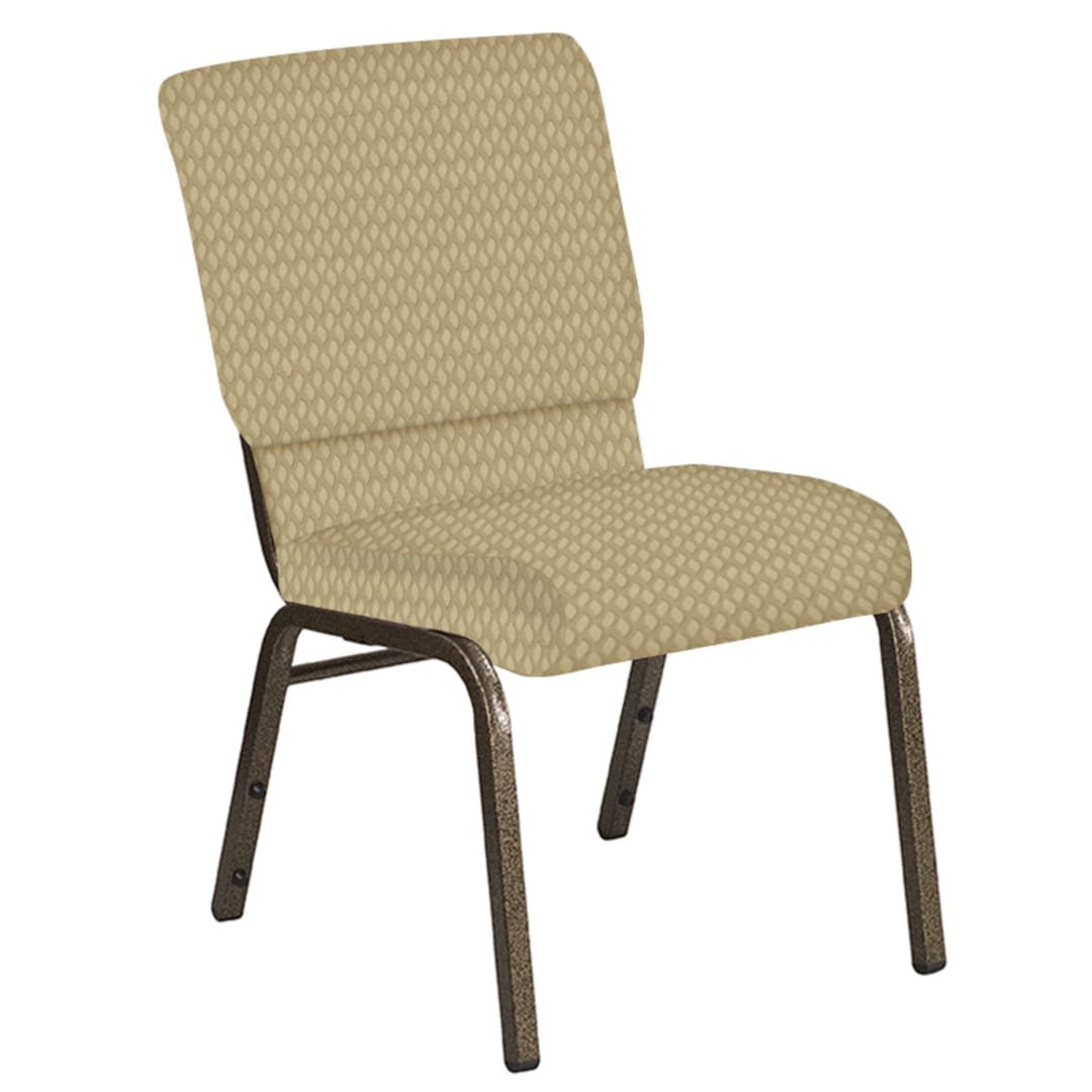 18.5''W Church Chair in Rapture Bisque Fabric - Gold Vein Frame