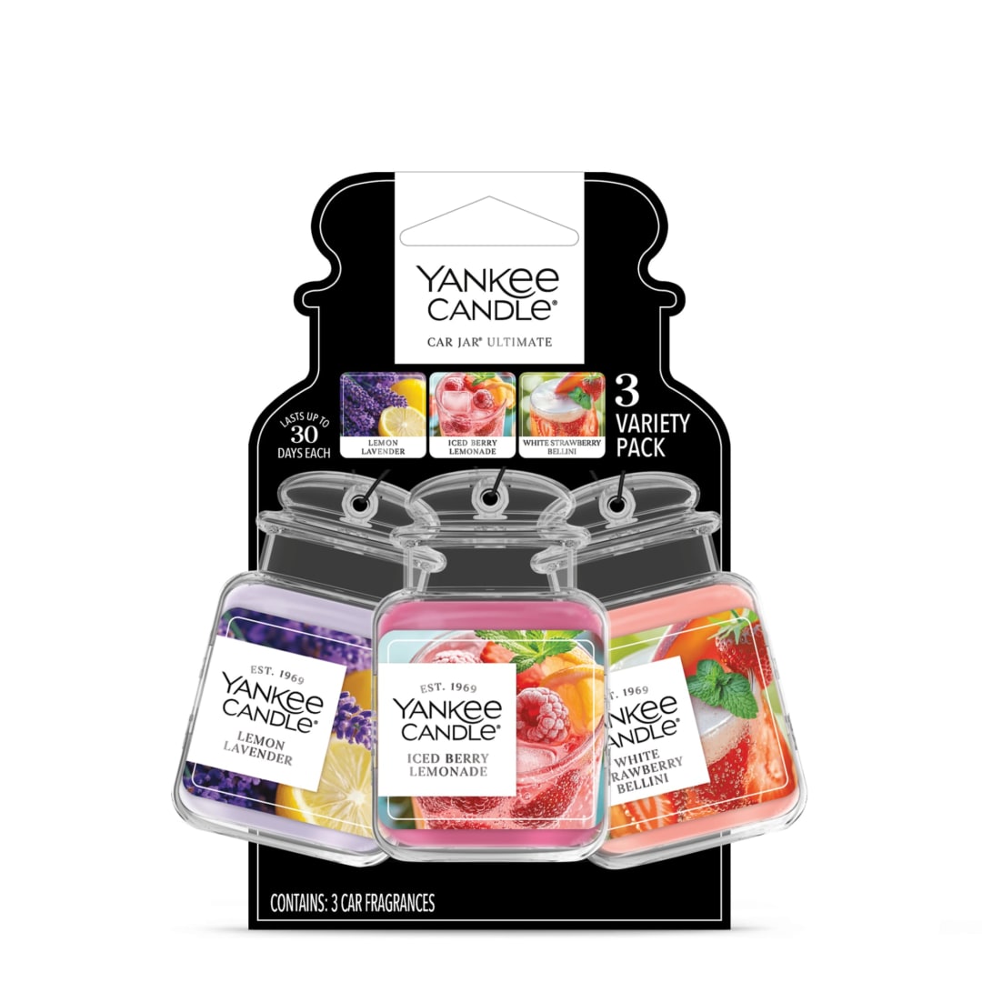 Yankee Candle Variety Pack, Car Jar® Ultimate (3-pk.) with up to Enjoy up to 30 Days of Continuous Fragrance Each