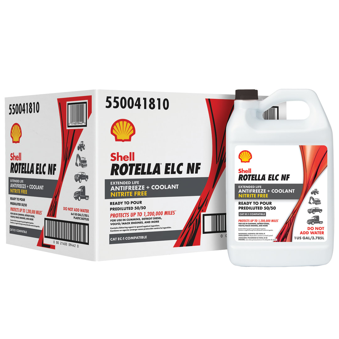 Shell Rotella Nitrite-Free Extended Life ELC Anti-Freeze + Coolant, Pre-Diluted 50/50, 1 Gallon (6 Pack)