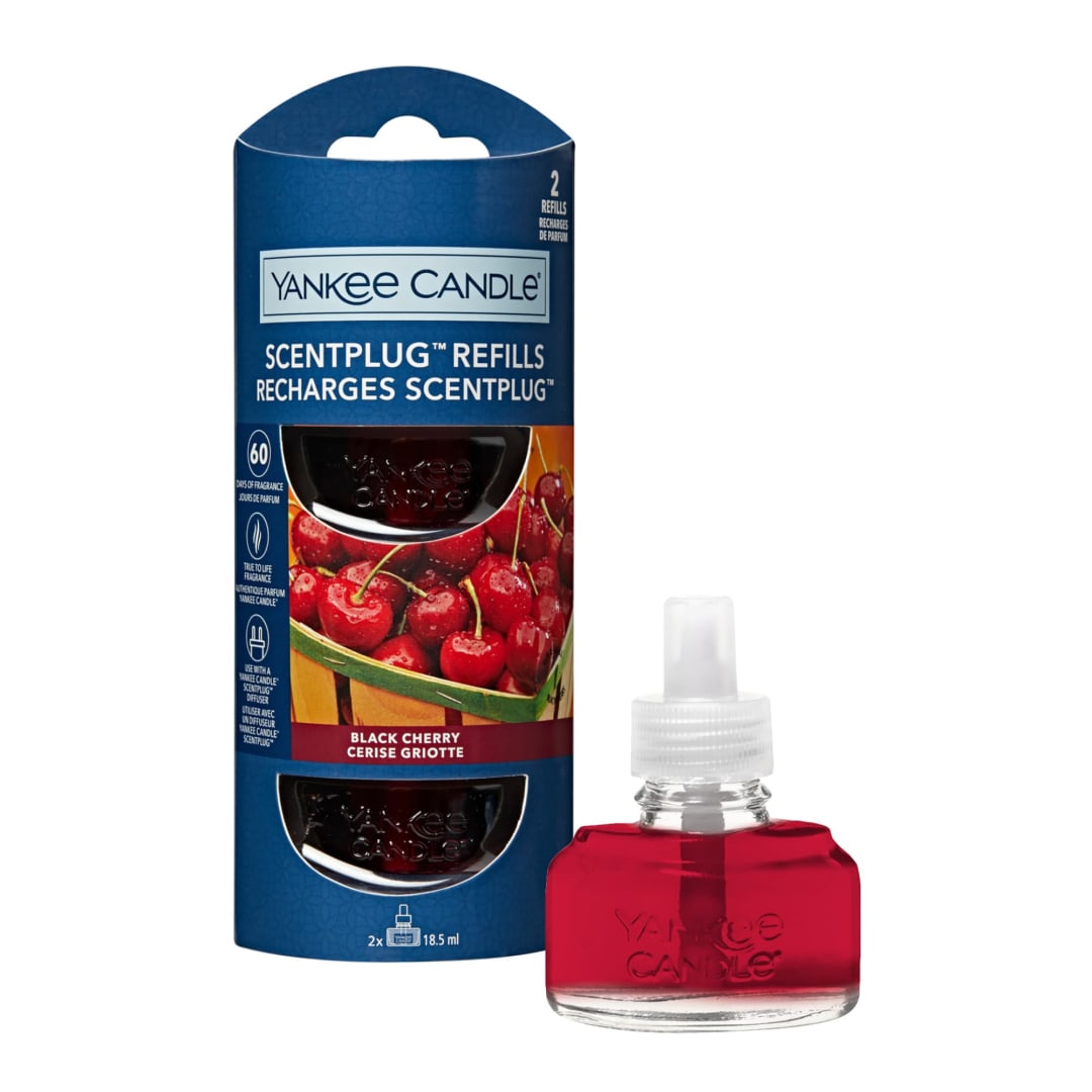 Yankee Candle® ScentPlug Fragrance Refills | Black Cherry Plug in Air Freshener Oil | Up to 60 Days of Fragrance | 2 Count