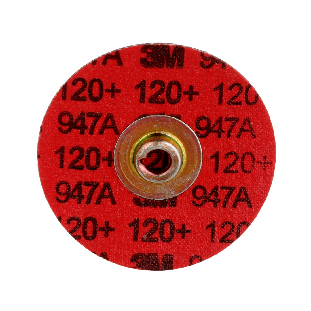 3M™ Cubitron™ II Roloc™ Durable Edge Disc 947A, 120+, X-weight, TSM,Maroon, 38 mm, Die RS150SM