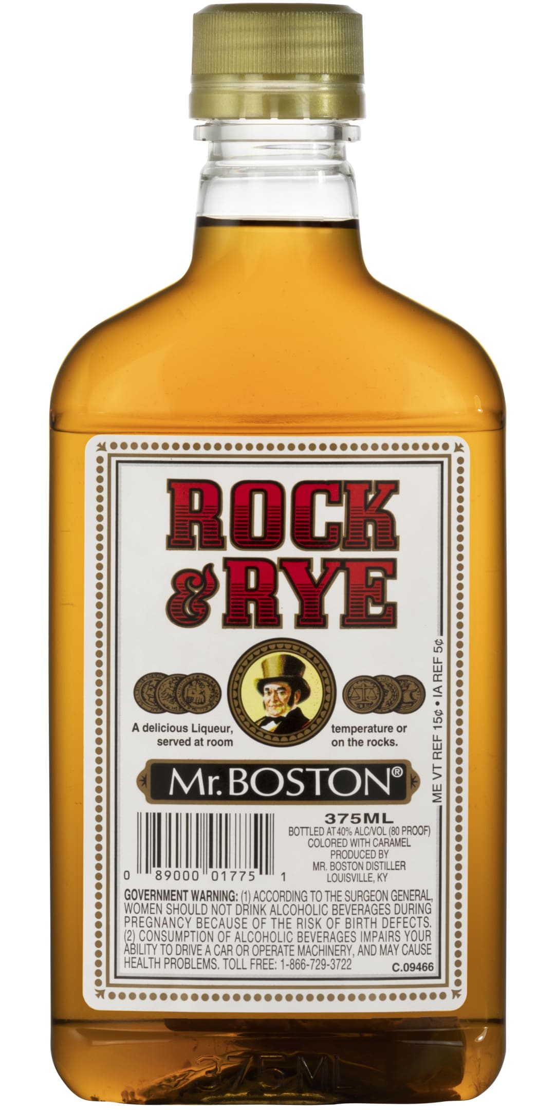 Mr. Boston Rock Rye Liqueur 375ml 80 Proof