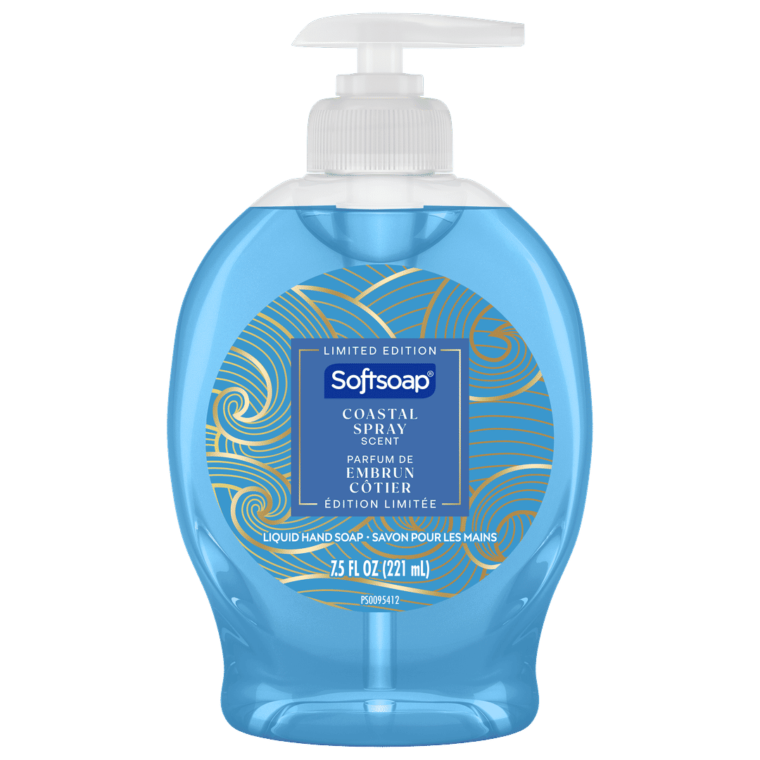 Savon liquide pour les mains Softsoap en édition limitée, savon de saison pour les mains, sans parabènes, pH équilibré, parfum Embrun côtier, flacon-pompe de 221 ml