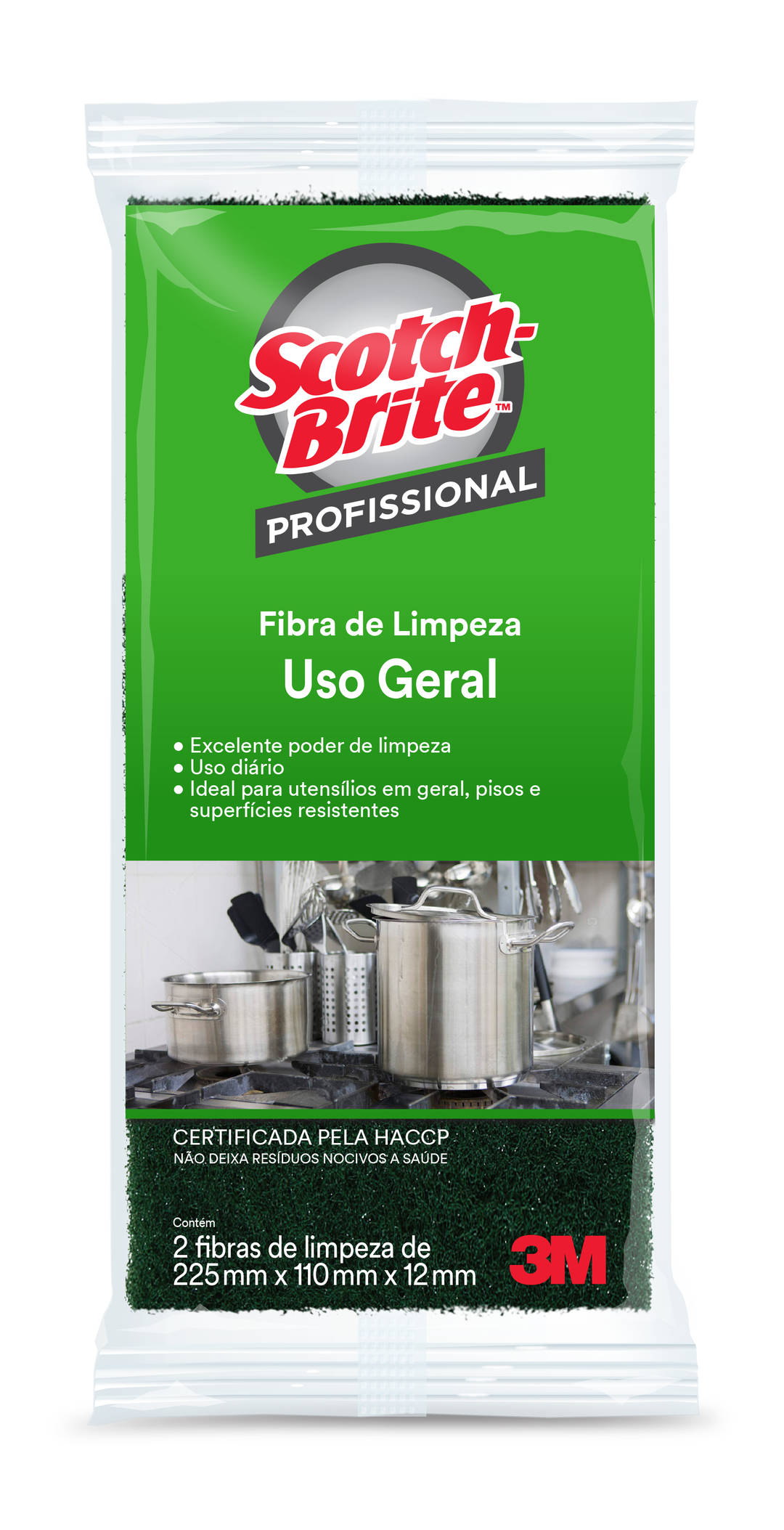 Fibra de Limpeza Uso Geral 3M™ Scotch-Brite™ Profissional – 2 unidades, 110 x 225mm