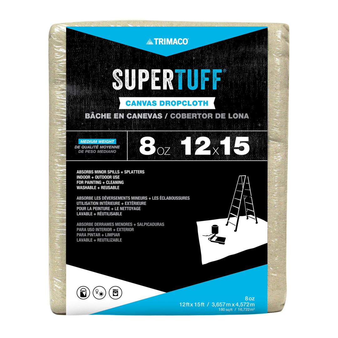 SuperTuff® Canvas Dropcloth, 8oz, 12'x15'
