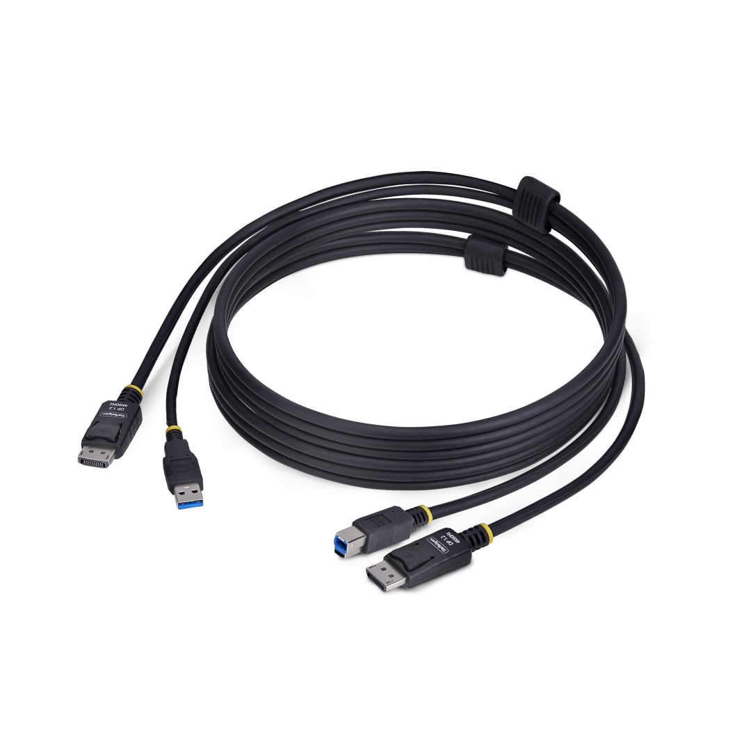 DisplayPort KVM Cable Kit, 2-in-1 DP and USB 6 ft