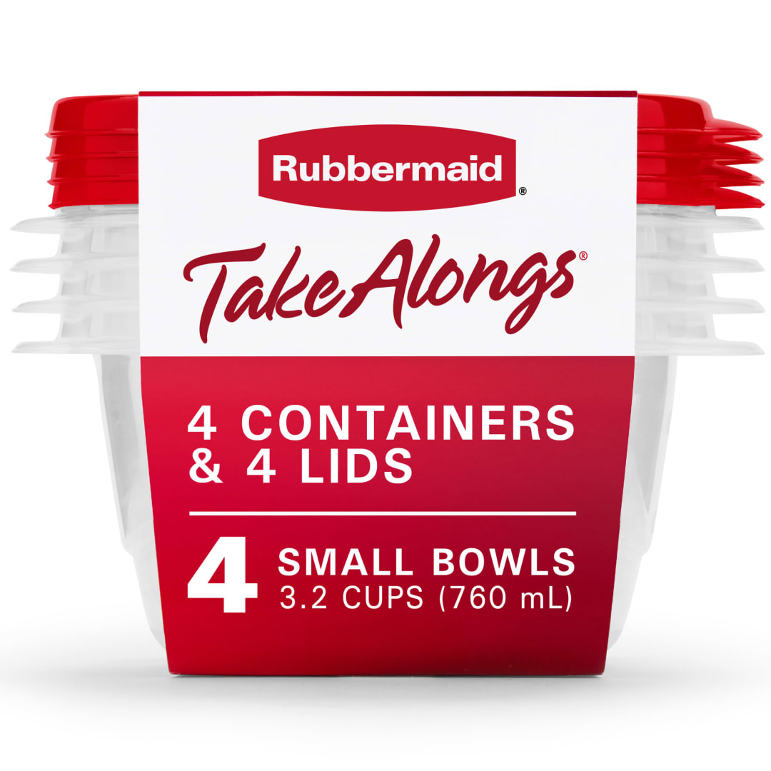 Rubbermaid® TakeAlongs® 3.2 Cup Small Bowls Food Storage Container, (4 Pack), Clear