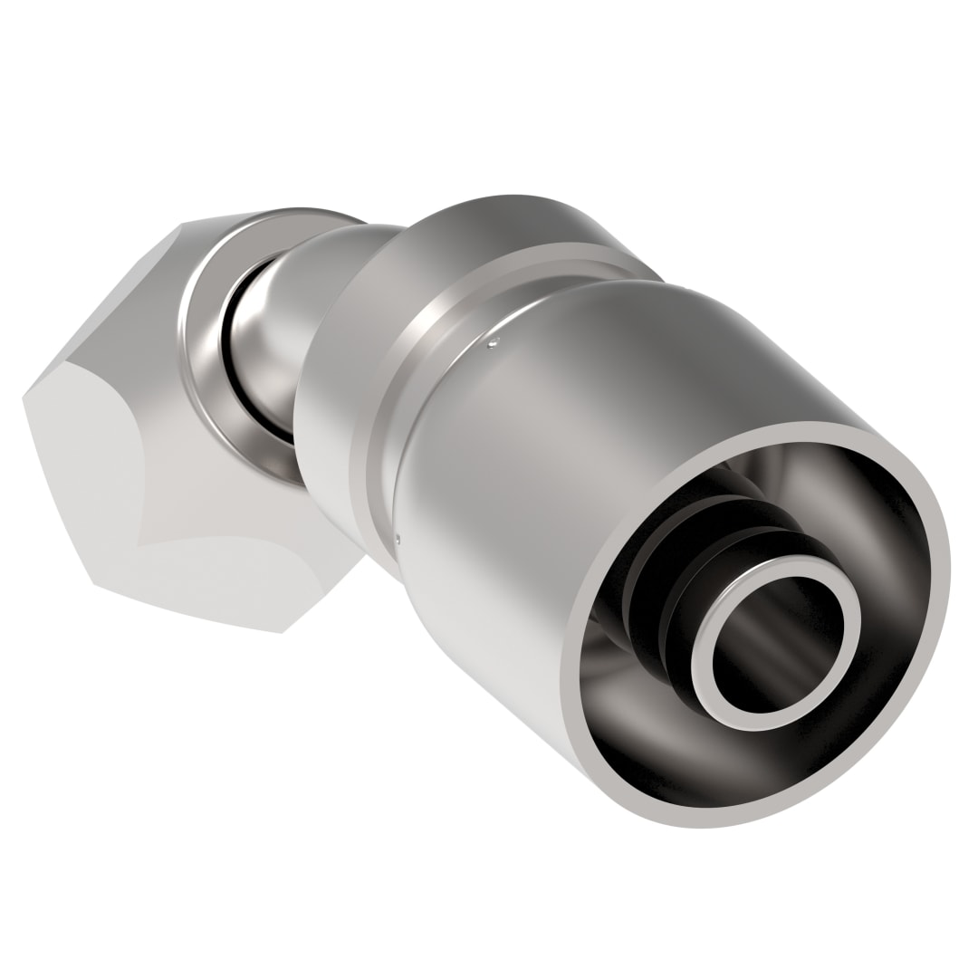 Aeroquip 1/4 Female JIC 45 Degree X 1/4 R5 Hose Crimp