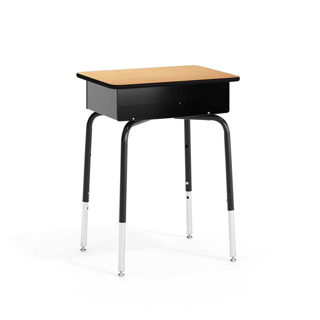 Billie Student Desk with Open Front Metal Book Box - Natural