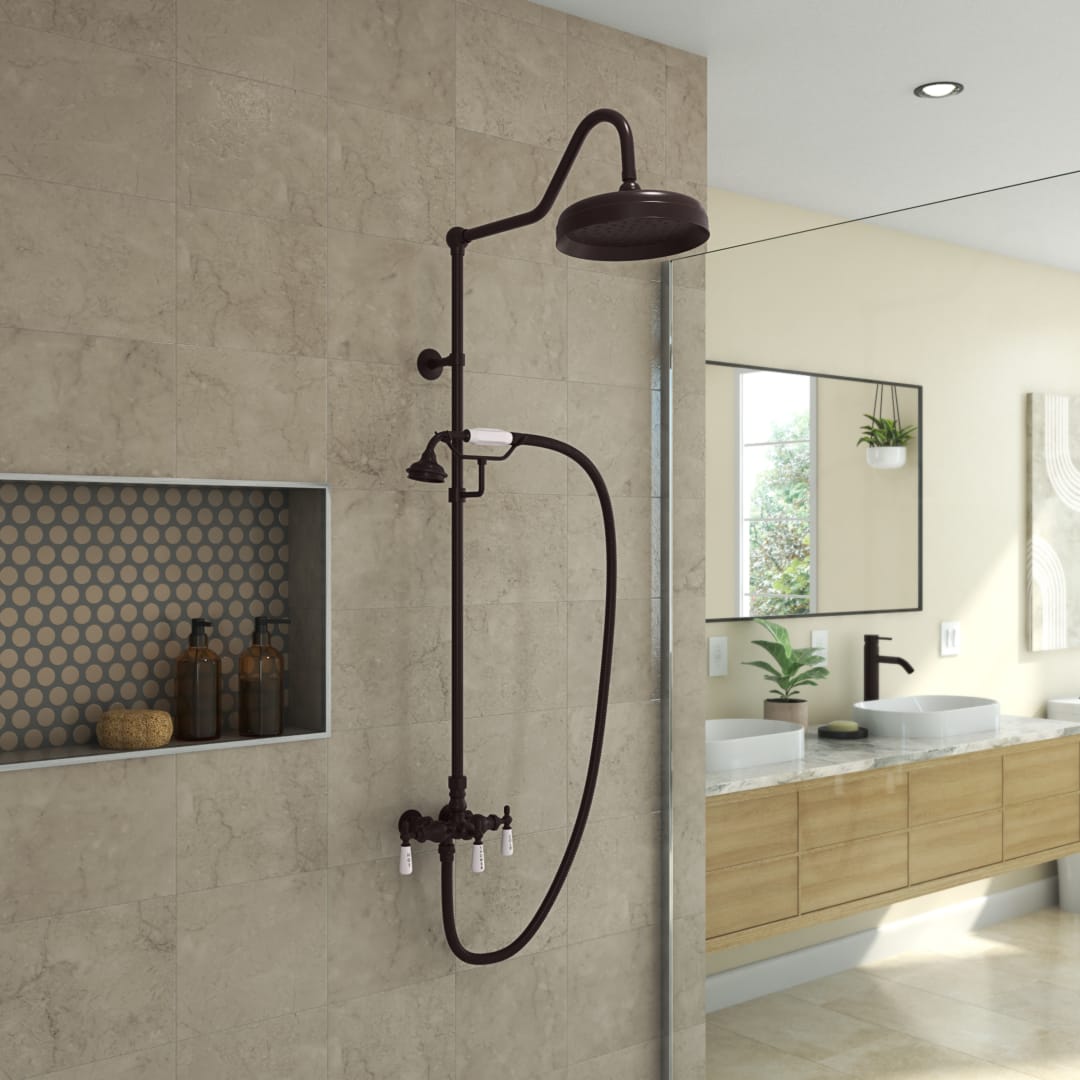 Abbey 10 x 34 1/2 Shower Faucet Set with Handshower, Oil Rubbed Bronze